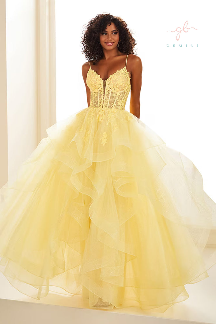 Light yellow prom dress on sale