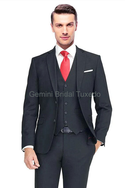 Modern Black Suit Blazer-Gemini Bridal Prom Tuxedo Centre