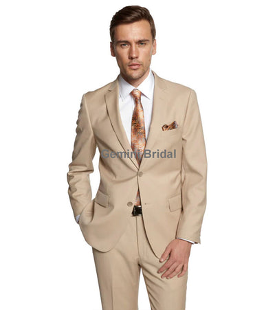 Modern Beige Suit Blazer-Gemini Bridal Prom Tuxedo Centre