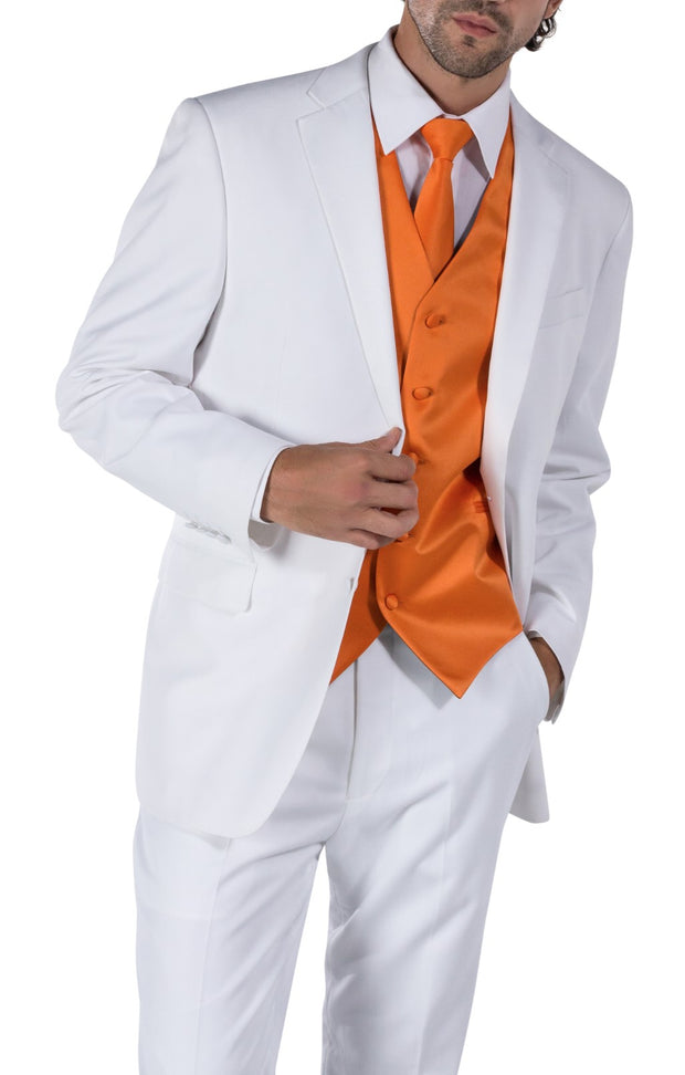 Fashion White Suit Plazer/Pant-2pc-Gemini Bridal Prom Tuxedo Centre